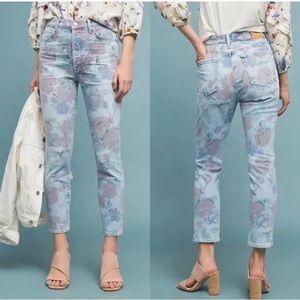 Citizens of Humanity straight leg floral painted jeans size 27